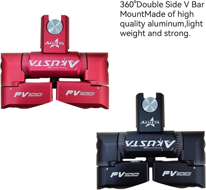 DEERACE Double Side Adjustable V-Bar Archery Stabilizer Mount Quick Disconnect for Recurve and Compound Bows - Image 2
